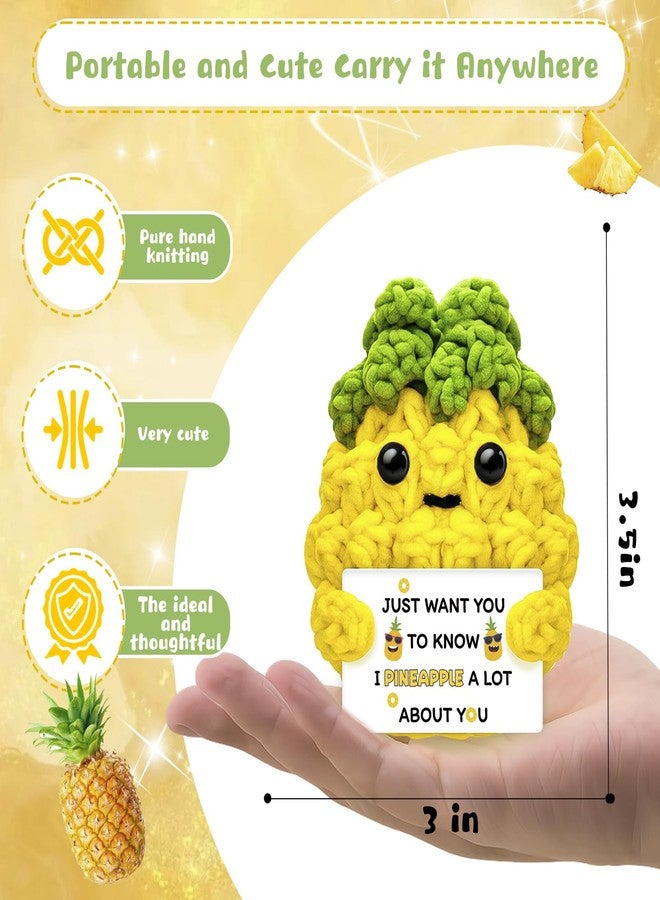 AICHPVOY Gifts for Women Handmade Crochet Pineapple Doll Friendship Best Friend Birthday Going Away Valentines Day Inspirational Gifts Emotional Crochet Inspirational Gift for Women - Image 2